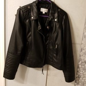 Black leather jacket